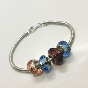 Sterling silver BeCharmed bracelet in EUC